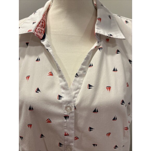 Basic Editions Button-up shirt size xxl short sleeve Sailboat - Picture 2 of 7